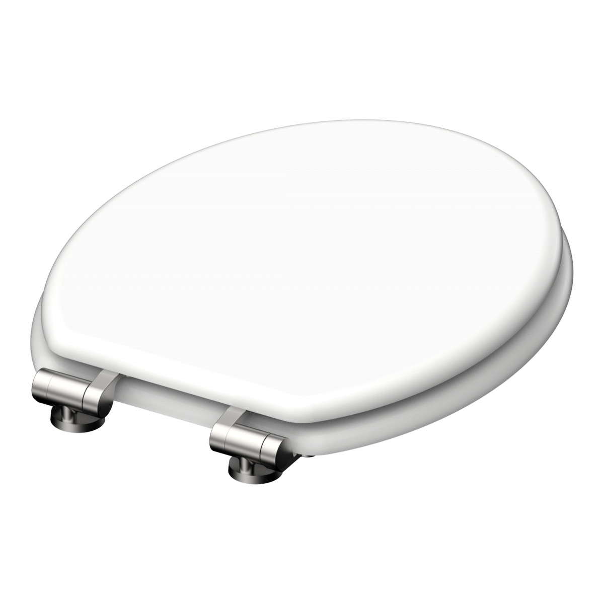 Zwei weiße, übereinanderliegende, abgerundete Platten mit sichtbaren Metallgelenken.