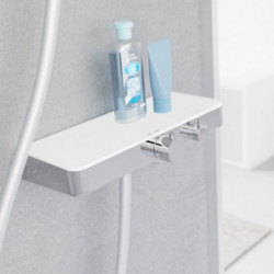 OCEAN Mitigeur thermostatique de douche avec tablette • chrome/blanc • SCHÜTTE