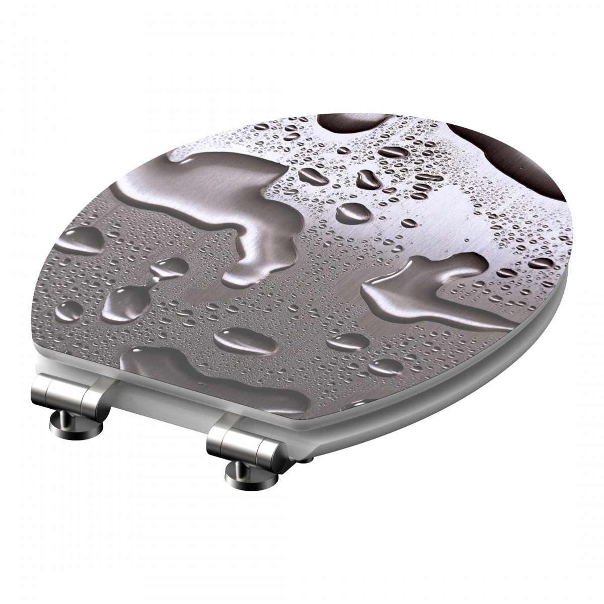 HG Siège WC GREY STEEL • MDF • Avec abaissement automatique • SCHÜTTE