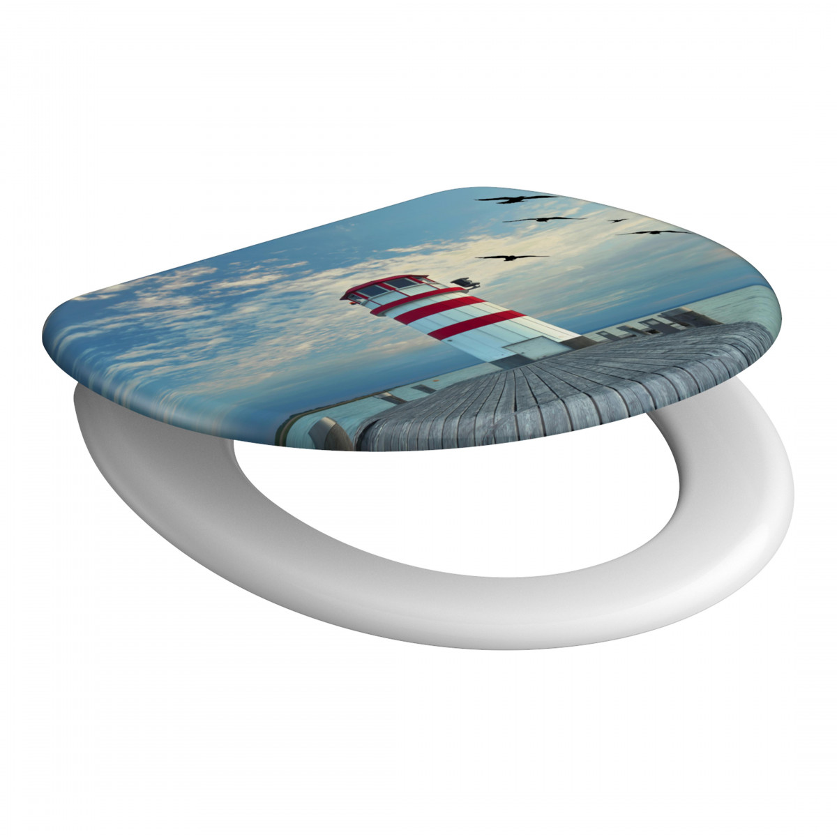 WC seat LIGHTHOUSE • Duroplast • With soft-close mechanism •