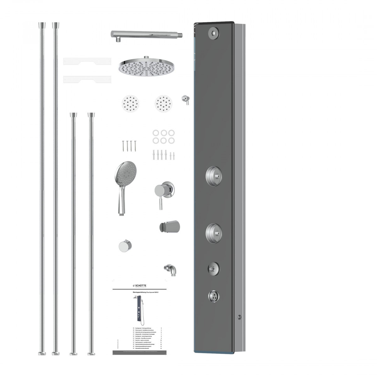 Glass shower panel • Anthracite • SCHÜTTE