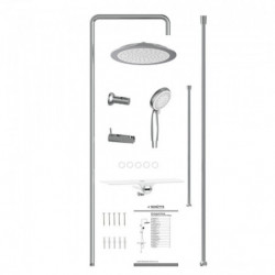 AQUASTAR overhead shower set • chrome/white • SCHÜTTE