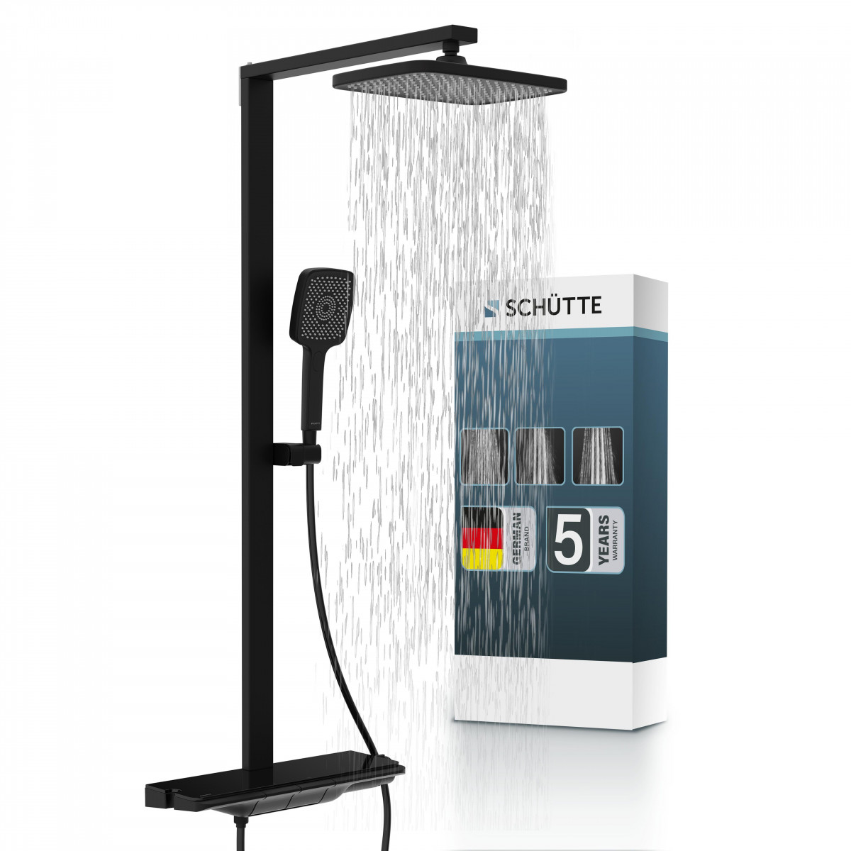 Ensemble de douche HAWAII SCHÜTTE • Noir mat • SCHÜTTE