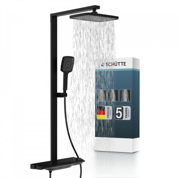 SCHÜTTE Overhead shower set HAWAII • Black matt • SCHÜTTE