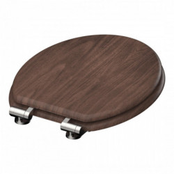 Siège WC DARK WOOD • MDF • Avec abaissement automatique • SCHÜTTE