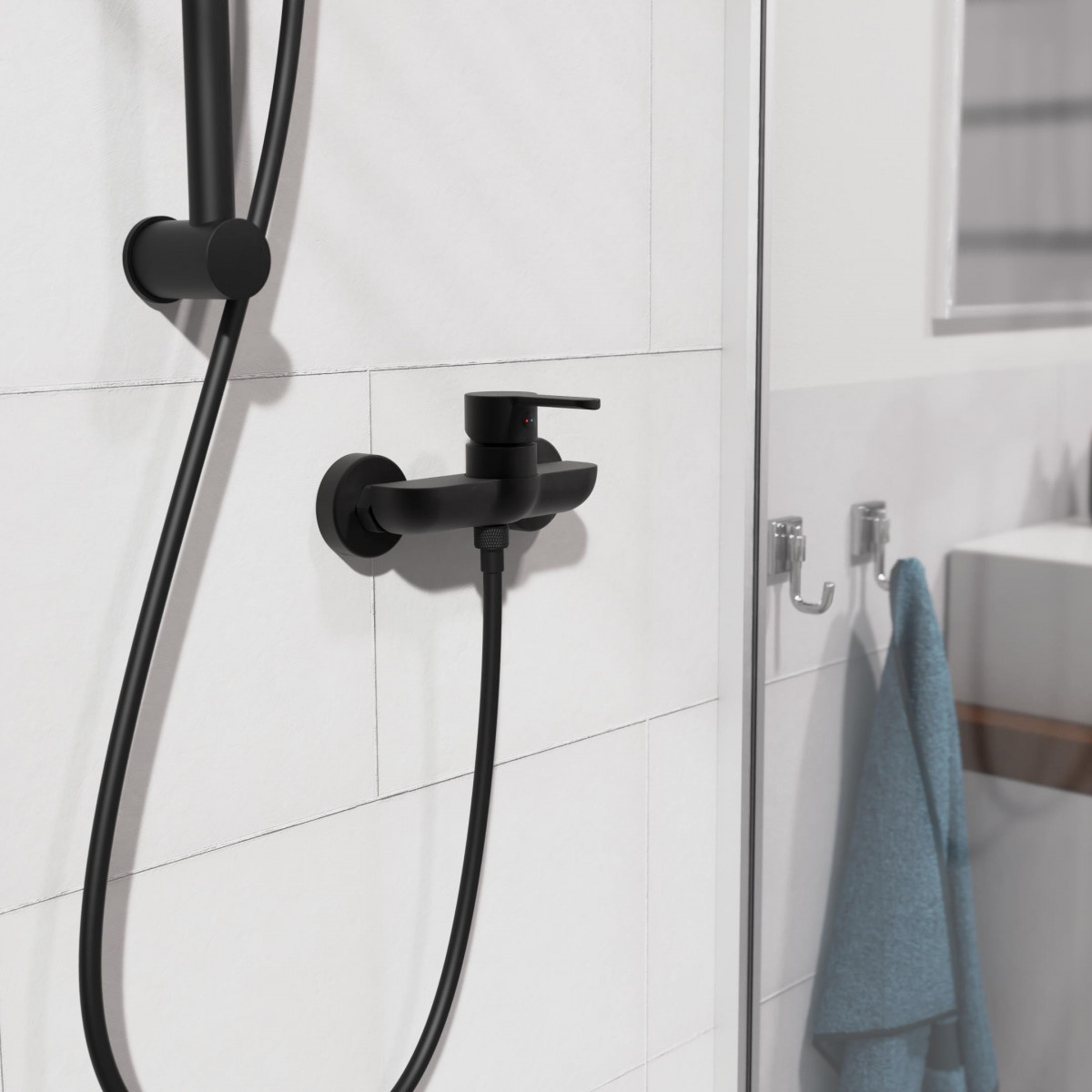 Robinet de douche DENVER • noir mat • SCHÜTTE