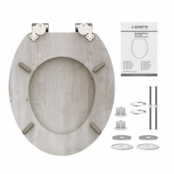 WC seat LIGHT WOOD • MDF • With soft-close mechanism • SCHÜTTE