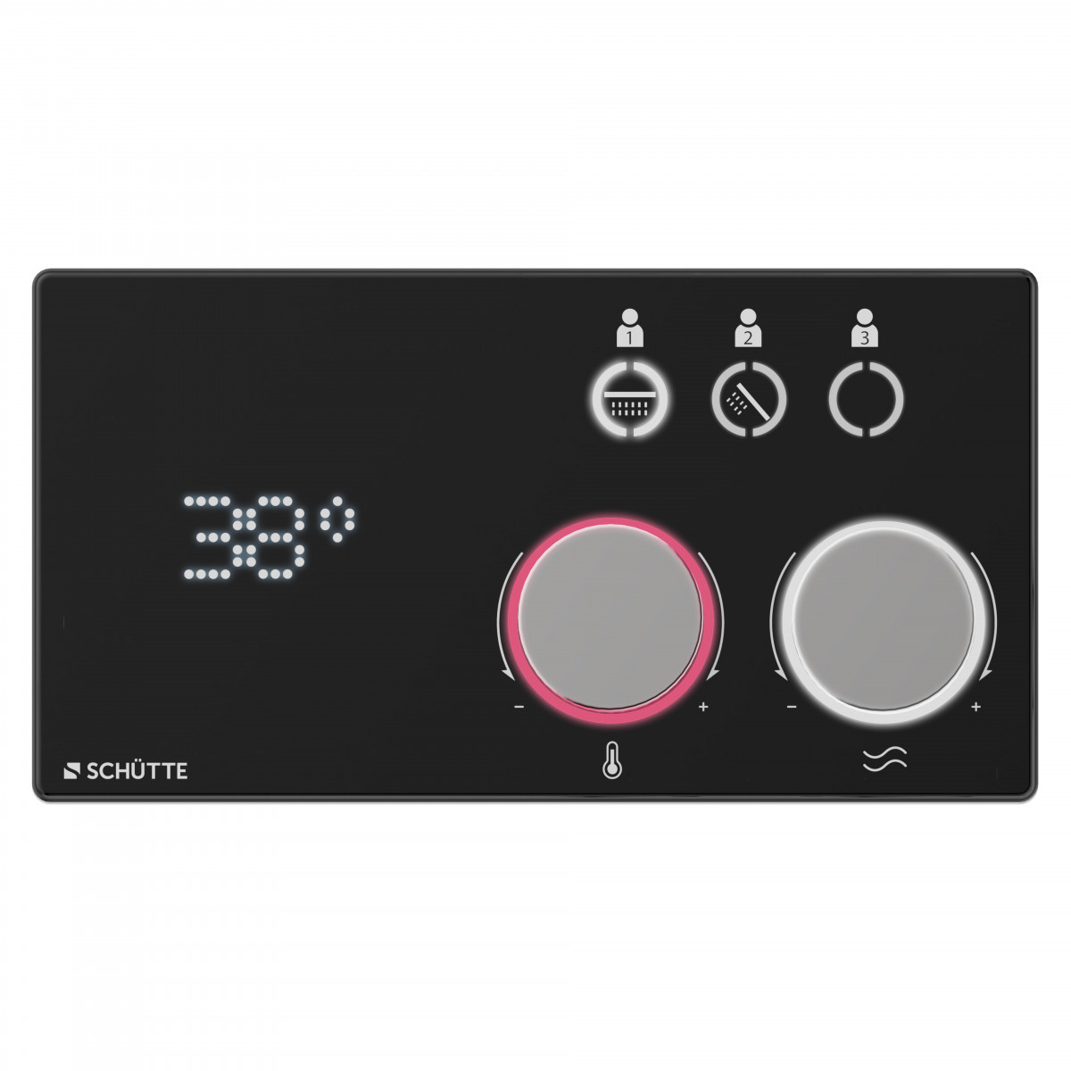 AQUADOT Digital shower system • chrome/black matt • SCHÜTTE