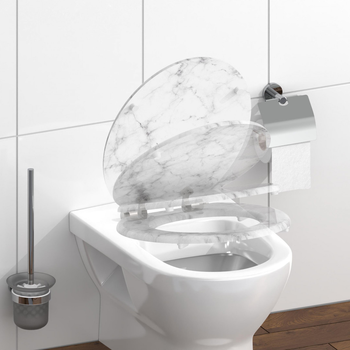 WC seat MARMOR STONE • MDF • With soft-close mechanism • SCHÜTTE