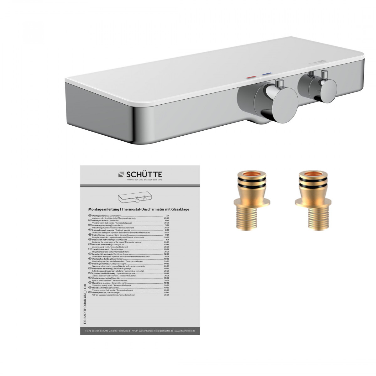 OCEAN thermostatische douchemengkraan met planchet • chroom/wit • SCHÜTTE