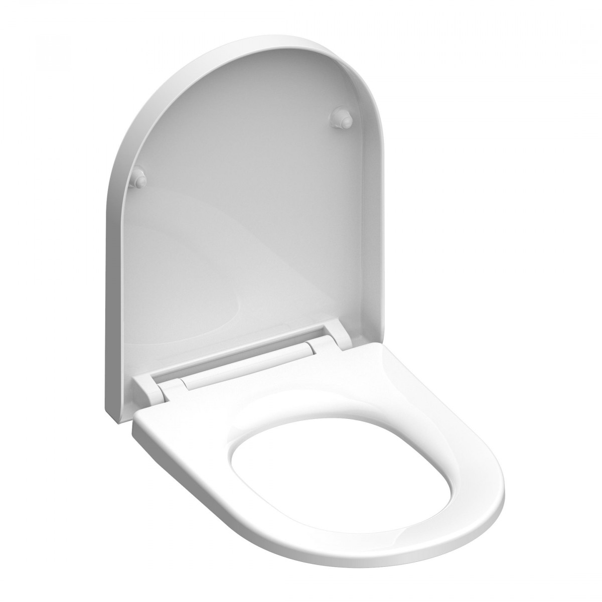 Siège WC WHITE en forme de D • Duroplast • Avec abaissement automatique • SCHÜTTE