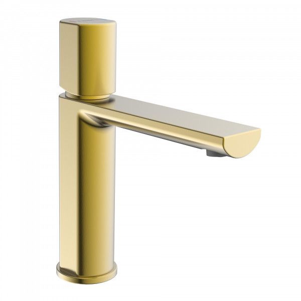 Goldene Waschtischarmatur mit geradem Auslauf