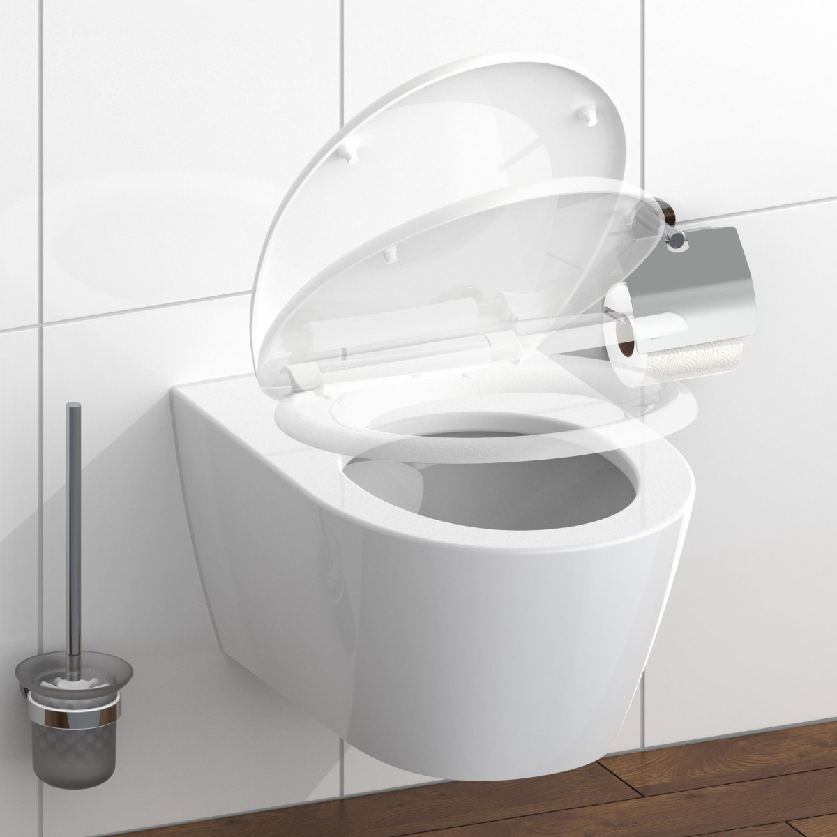 WC seat WHITE • Duroplast • Soft-close mechanism &amp; quick-release fastener