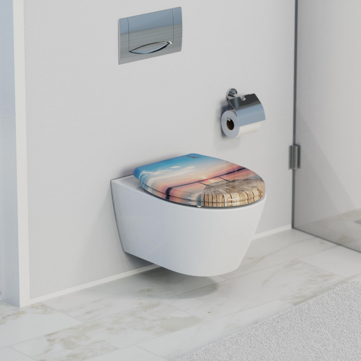 Buy automatic soft-close toilet seat with quick-release fastener | Schütte