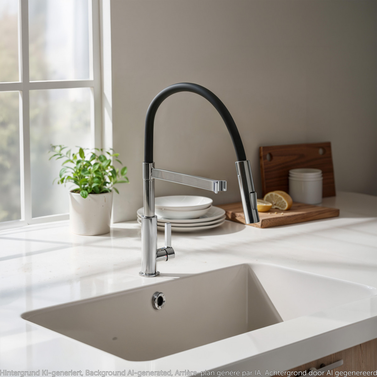 MIAMI Sink mixer • chrome/black • SCHÜTTE