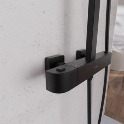 GRAN CANARIA Regendouche set met thermostatische kraan •Mat zwart