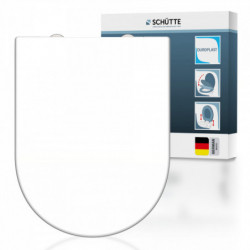 WC seat D-shape WHITE • Duroplast • With soft-close mechanism • SCHÜTTE