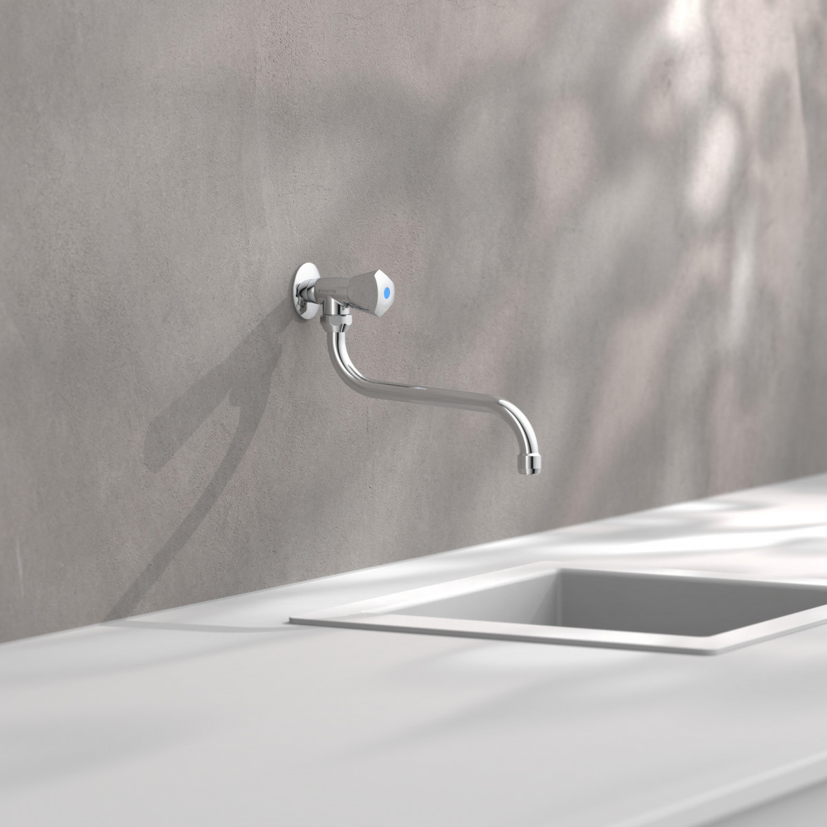 CARNEO Vanne murale pivotante • Chrome • SCHÜTTE