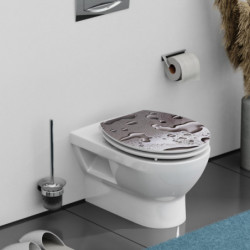 MDF High Gloss WC-Sitz GREY STEEL, mit Absenkautomatik