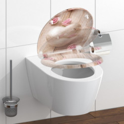 Duroplast WC-Sitz ROMANTIC, Herz Motiv, mit Absenkautomatik und Schnellverschluss