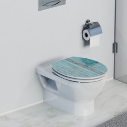 MDF High Gloss WC-Sitz BLUE WOOD, mit Absenkautomatik