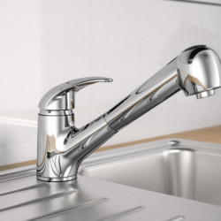 ALBATROS Sink mixer, chrome, with pull-out sprayer