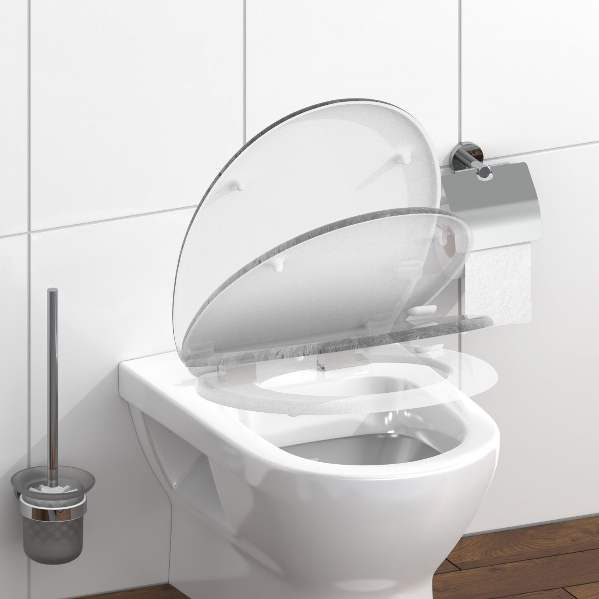 Duroplast WC-Sitz Industrial Grey, mit Absenkautomatik