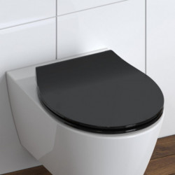 Duroplast WC-Bril Extra Dun SLIM BLACK met Valrem en Afklikbaar