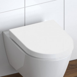 Duroplast WC-Sitz D-Form WHITE, mit Absenkautomatik und Schnellverschluss