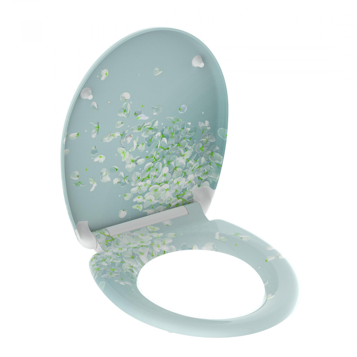 Duroplast WC-Sitz FLOWER IN THE WIND, mit Absenkautomatik und Schnellverschluss