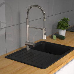 CORNWALL Sink mixer, stainless steel look, with spiral spring