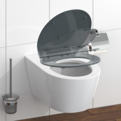 Duroplast WC-Sitz SLIM Anthrazit, mit Absenkautomatik und Schnellverschluss