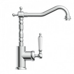 OLD STYLE Sink mixer low pressure, chrome/white