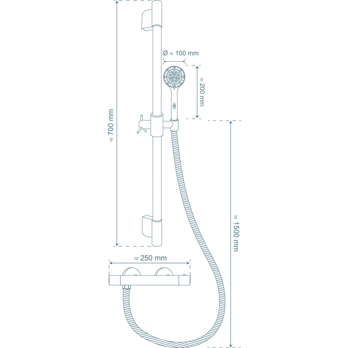AQUA 2 SAVE Thermostatic shower mixer, chrome