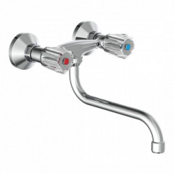 BRILLANT Sink mixer, chrome, for wall fixing