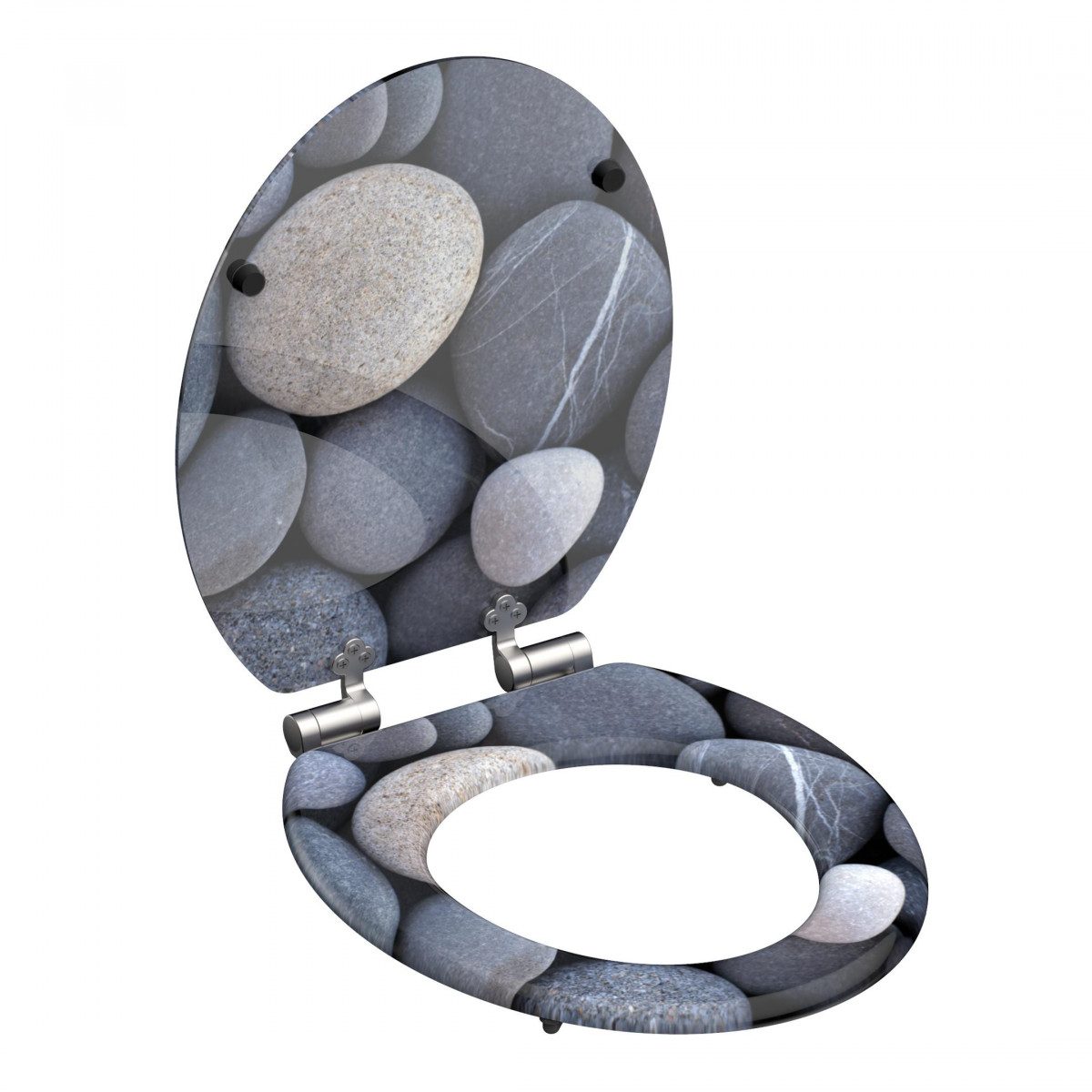 MDF Toilet Seat GREY STONES with Soft Close