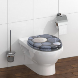 Abattant WC en MDF GREY STONE avec Frein de Chute