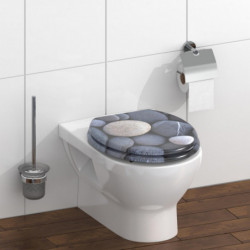 MDF Toilet Seat GREY STONES with Soft Close