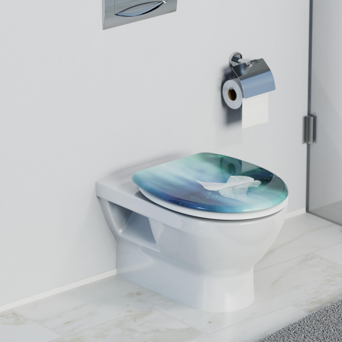 Duroplast WC-Sitz FALLEN LEAF, mit Absenkautomatik
