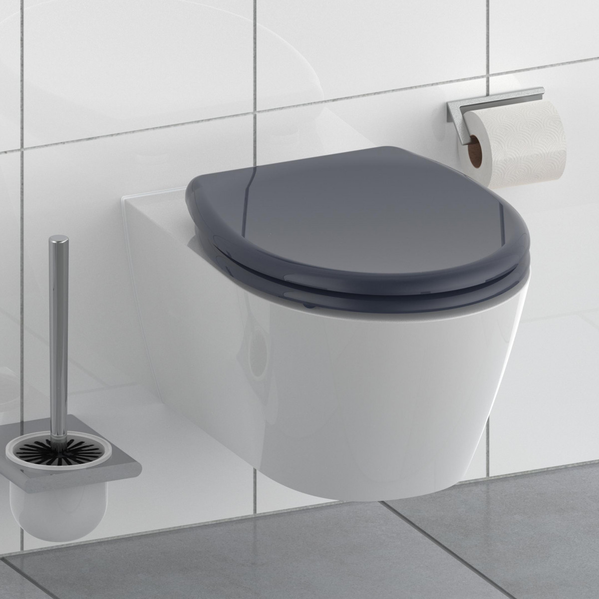 Duroplast WC-Bril ANTHRAZIT met Valrem en Afklikbaar