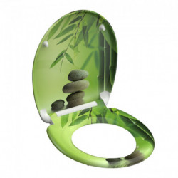 Duroplast Toilet Seat GREEN GARDEN with Soft Close and Quick Release