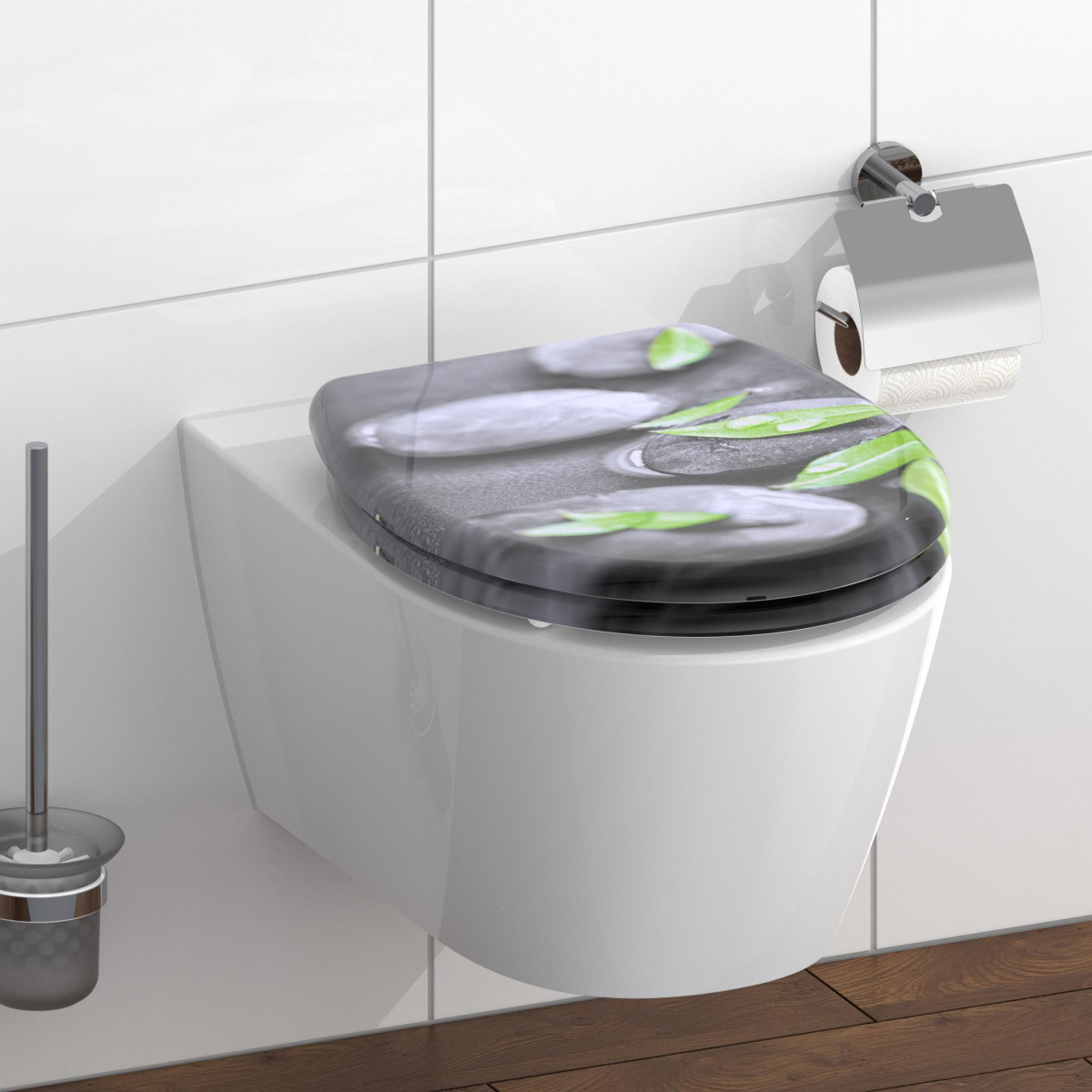 Duroplast WC-Sitz STONE, mit Absenkautomatik und Schnellverschluss