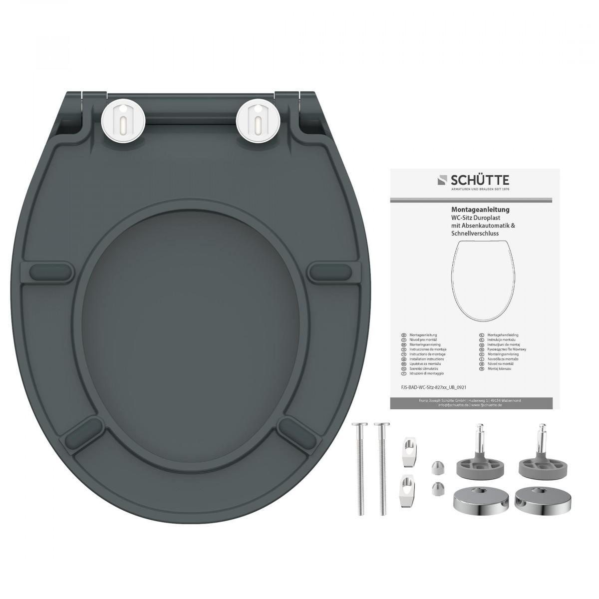 Duroplast Toilet Seat Ultra Thin SLIM ANTHRAZIT with Soft Close and Quick Release