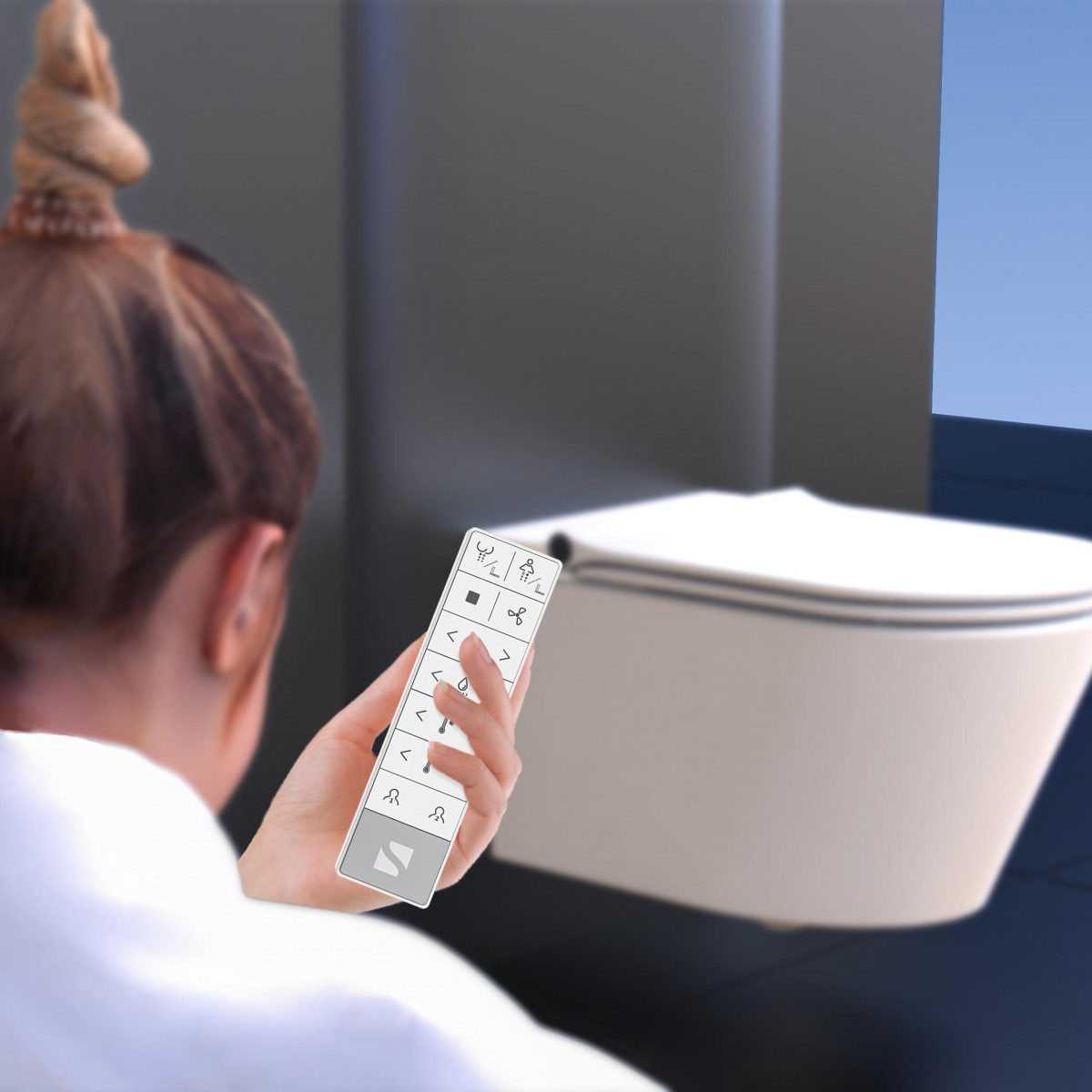 CESARI Shower-toilet set, slim, with ceramic