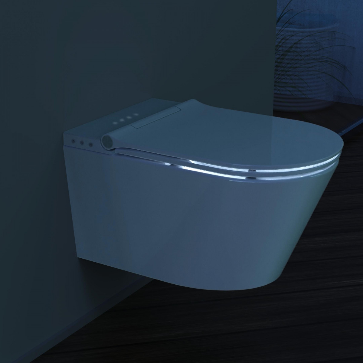 CESARI Shower-toilet set, slim, with ceramic