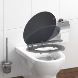 Abattant WC en MDF SPIRIT ANTHRAZIT avec Frein de Chute