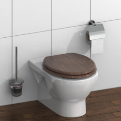 MDF WC-Bril DARK WOOD met Valrem