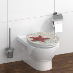MDF HG Toilet Seat RED STARFISH with Soft Close