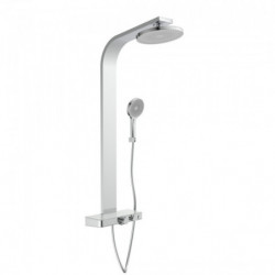 SAMOA RAIN overhead shower set, chrome/ light grey, with thermostatic tray