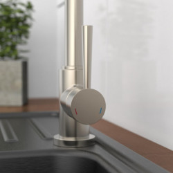 CORNWALL Sink mixer low pressure, stainless steel look